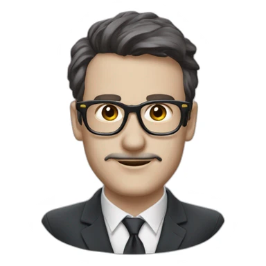 Xavier Dupont de Ligonès avec ses lunettes et sa cigarette sticker