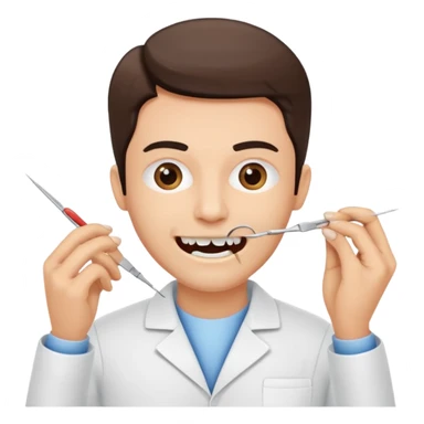 Tooth extracted by tweezer holder by dentist  sticker