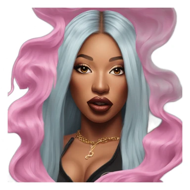 Rapper Megan Thee Stallion Super Realist Portrait sticker