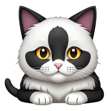 Weiß, schwarze Katze sticker