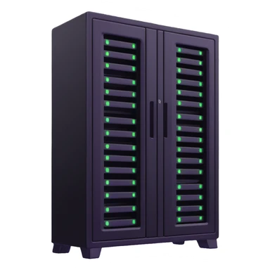 modern server rack with glowing lights sticker