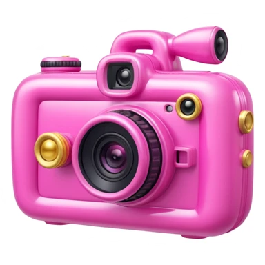 gold rococo kawaii pink inflatable puffy video vlog camera sticker
