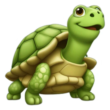 A cute little tourtoise with a card saying ”keep calm” sticker