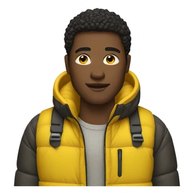 Black man wearing a yellow puffer jacket  sticker