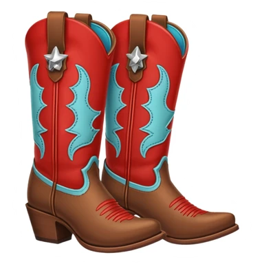 red and brown cowgirl boots sticker