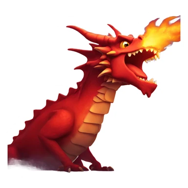 Red fierce dragon breathing bright red glowing fire  sticker