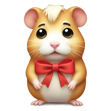 Sad Hamster With bow  sticker