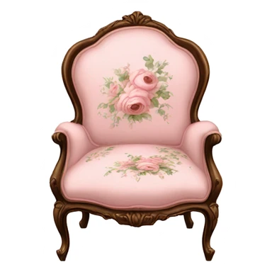 vintage rococo light pink dainty floral chair sticker