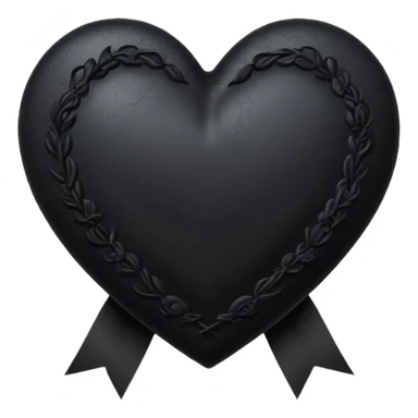 goth heart with a black ribbon sticker