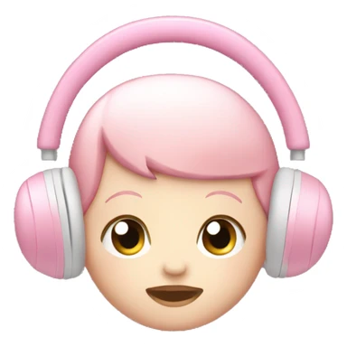 Baby pink apple headphones sticker