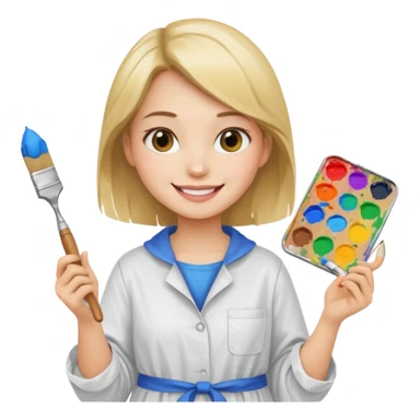 girl painter sticker