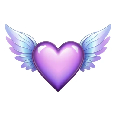 Purple Heart with white fairy wings sticker