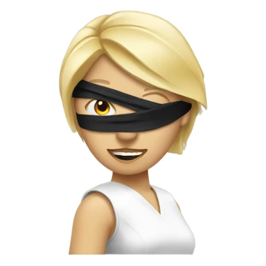 Blond lady with blindfold throwing darts sticker
