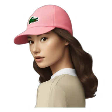 Brunette lacoste beanie with lacoste sticker
