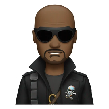 Nick Fury Marvel with pirate patch over one eye sticker