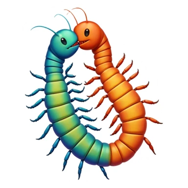 Centipedes kissing sticker