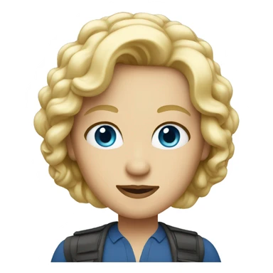 Blonde movie director with blue eyes sticker