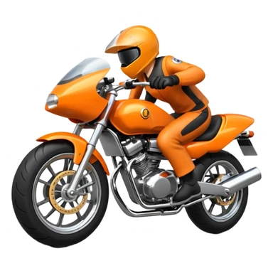 Orange Motorcycle wheelie sticker