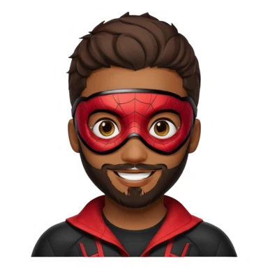 Miles Morales with beard, eye mask, low fade hair cut sticker