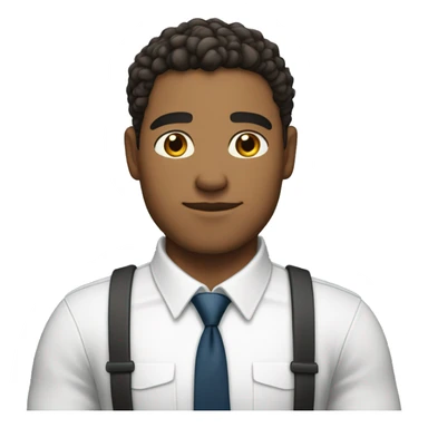 a mid muscular lightskin guy wearing a white shirt with a tie and crossing his arms sticker