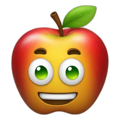 combined apple poop emoji with apple fire emoji sticker