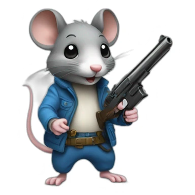 Un rat avec un pistolet sticker