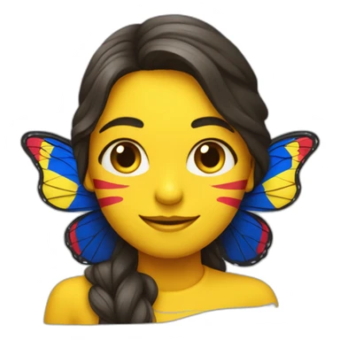 Una mariposa saludando con la bandera de Colombia de fondo sticker
