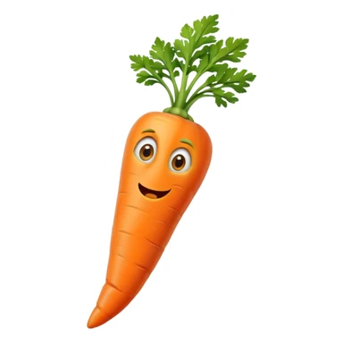 Create a curved carrot with eyes with a bend at the end for feet sticker