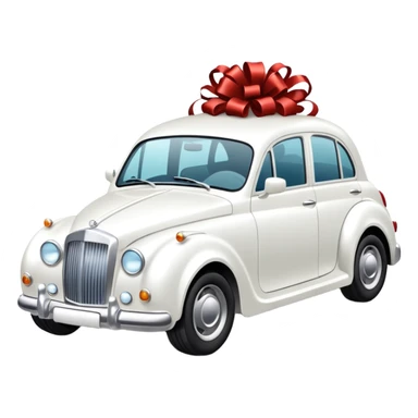 Luxury car with wedding decorations, in profile sticker
