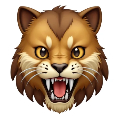 saber-toothed cat with a tiny body and gigantic canine teeth that are ten times larger than its minuscule body, extreme contrast between small body and huge fangs sticker