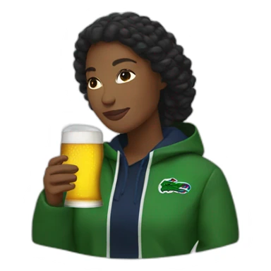 Lacoste black friends woman drinking beer with windbreaker sticker