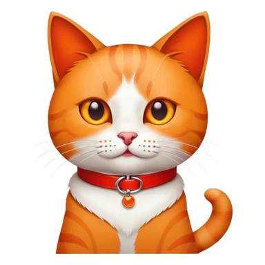 Gato naranja con collar rojo  sticker