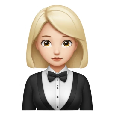 Fat girl with big boobs and white unbutton shirt and bow tie  sticker