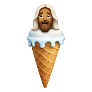 Jesus inside an ice cream cone sticker