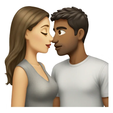Brunette girl kissing blond guy sticker