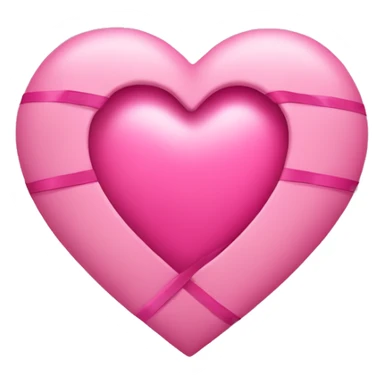 pink heart with small ribbon sticker