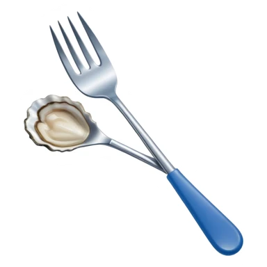 blue-handled oyster fork sticker