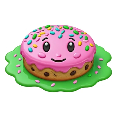 cookie in color pink and green water sticker