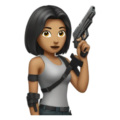 woman with a gun sticker