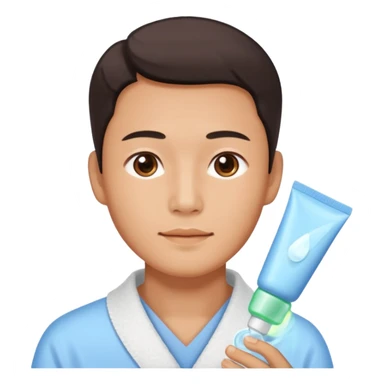 chinese man doing skincare sticker