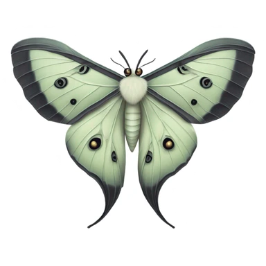 Luna moth black and white  sticker