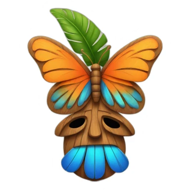 Tiki with colors blue and orange-butterfly-tornado sticker