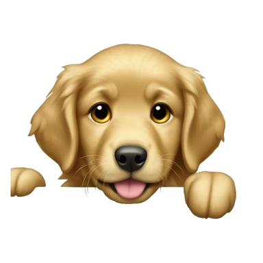 Puppy golden retriever riding in a dark green truck  sticker