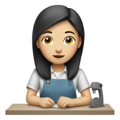 A Chinese girl at work. sticker