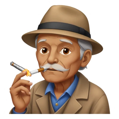 old man smoking a vape sticker
