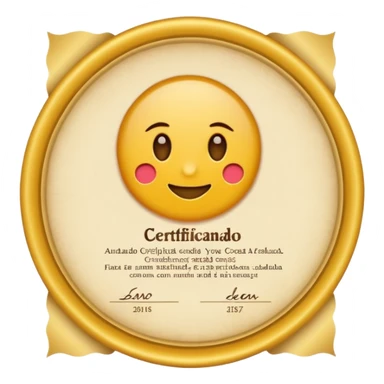preciso de um emoji representando um certificado em papel com carimbo ou selo sticker