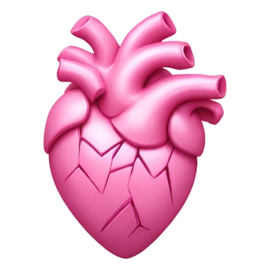 Pink anatomical heart pastel pink with pink bow on top sticker