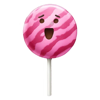 Pink lollipop with face sticker