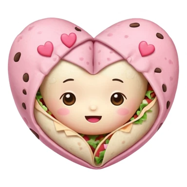 pink hearts burrito valentine hearteyes face cute kawaii niche  sticker