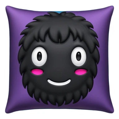 a black  pillow with dark aura coming out of it  without face  sticker
